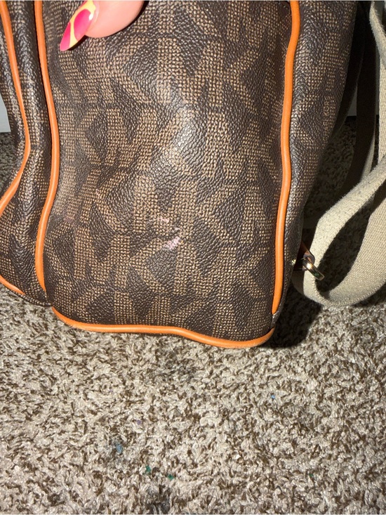 Michael Kors Signature Brown Backpack | Full Size | MK Logo Print
